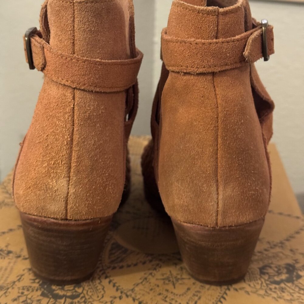 Free People Tan Suede Woven Ankle Booties - Picture 7 of 14
